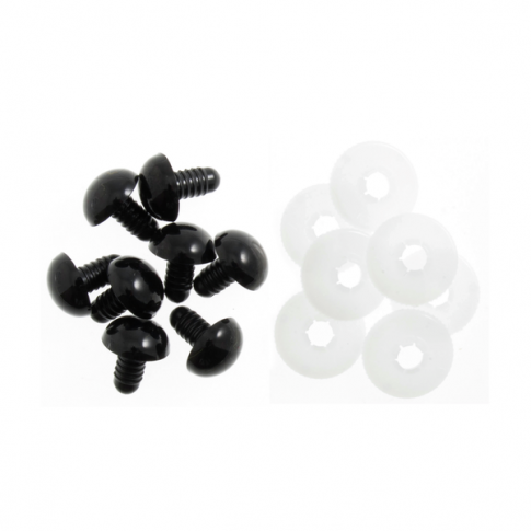 6mm Black Plastic Safety Eyes