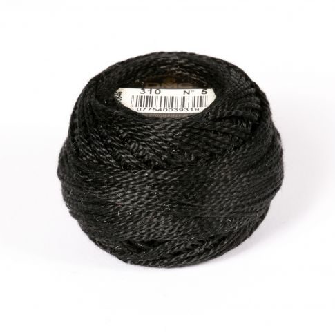 No 5 Black Cotton Perle Ball