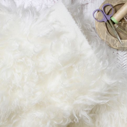Very Long Swirled Snow White Mohair