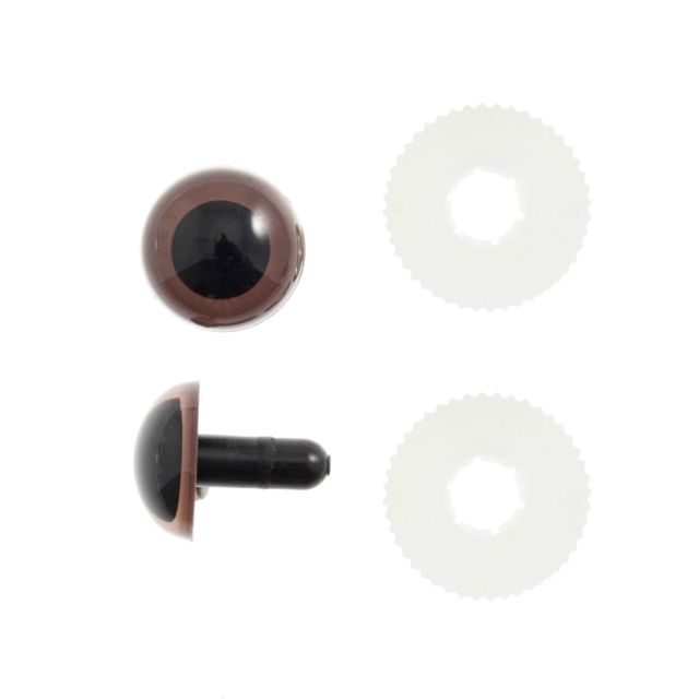 7.5mm Brown Plastic Safety Eyes - Pack of 5 pairs