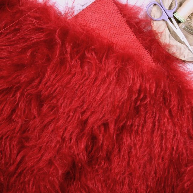 Very Long Wavy Red Mohair