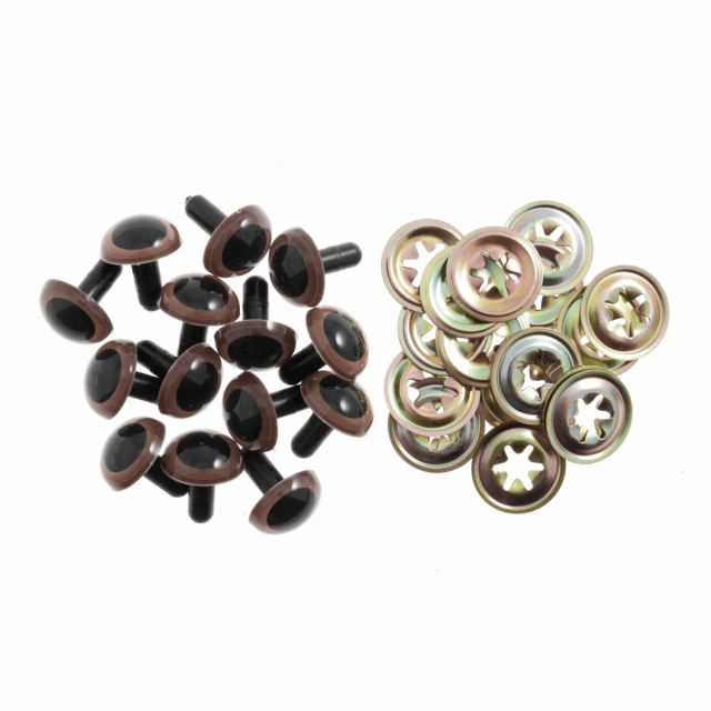 7.5mm Brown Plastic Safety Eyes - Pack of 5 pairs